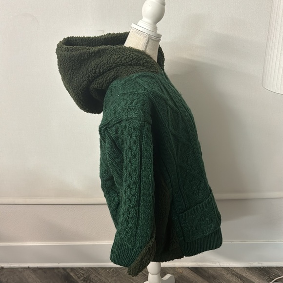 Rebell’s NWOT Cable Knit Thick Sweater Fleece Hoodie Jacket -Unisex - Picture 6 of 17